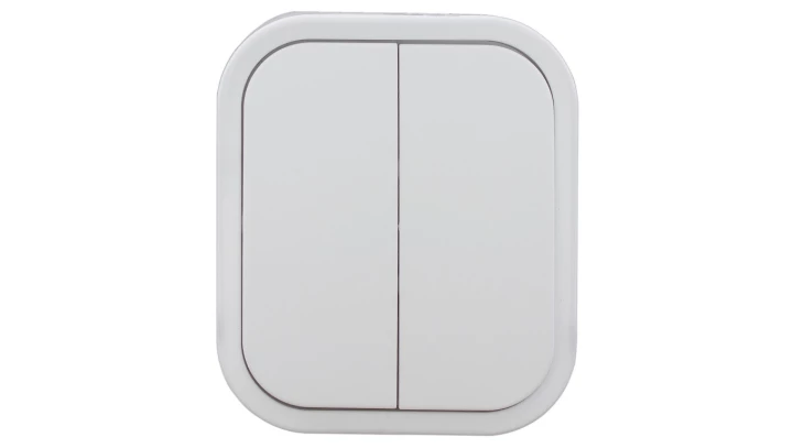 B2 Łącznik 2-świecznikowy z podświetleniem natynkowy IP54 podświetlany biały 00060278