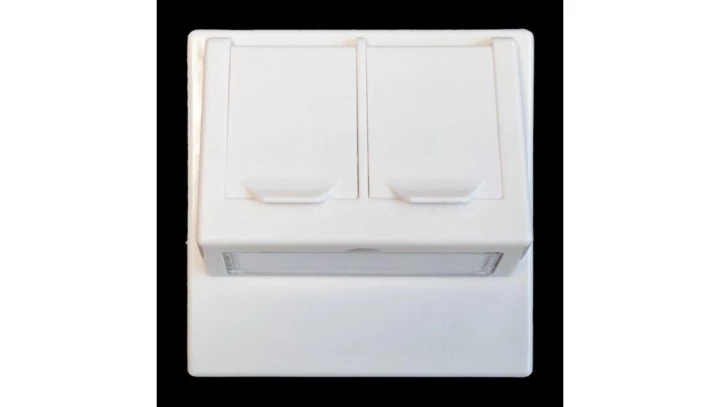 Adapter dwumodułowy podwójny kątowy 2xRJ45 EMAD-RWDT-2K