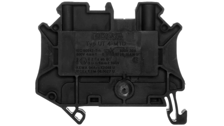 Złączka szynowa 2-przewodowa 4mm2 czarna Ex UT 4-MTD BK 3047691 /50szt./