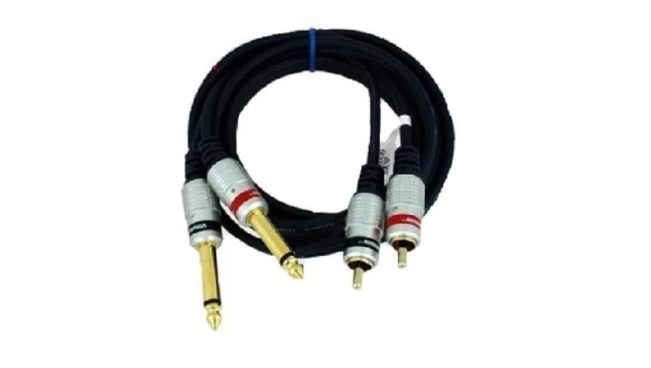 Kabel audio 2xwt.Jack 6,3 mono/2xwt.RCA MK50 1m