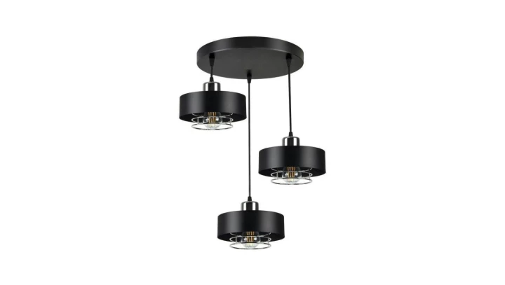 Lampa LOFT IDA-S W3 3xE27 wisząca czarno srebrny