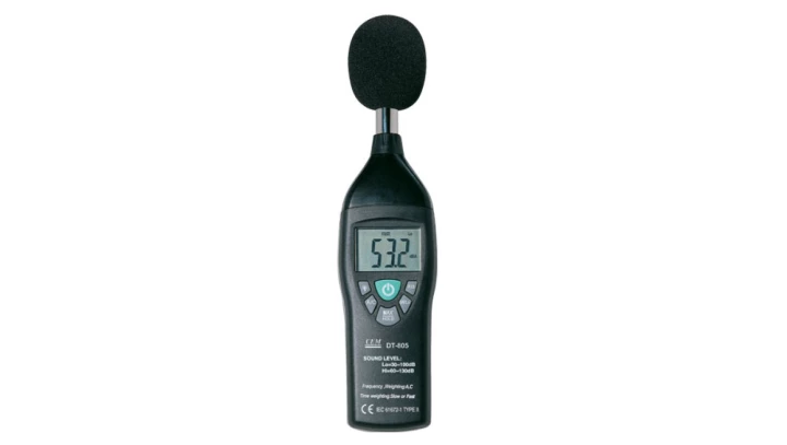 Miernik dźwięku sonometr, podświetlany wyświetlacz, 30 do 130dB DT-805