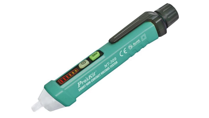 Detektor napięcia NT-309 CAT III 1000V wskaźnik linijkowy, sygnał dźwiękowy, funkcja latarki