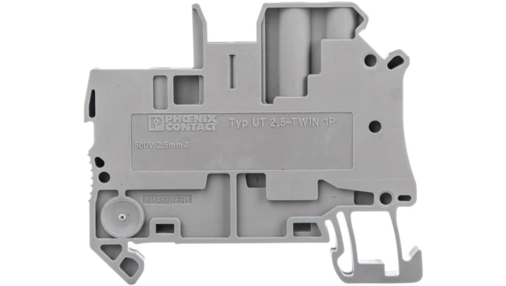 Złączka szynowa 3-przewodowa 2,5mm2 śrubowa/wtykowa szara UT 2,5-TWIN/1P 3060490 /50szt./