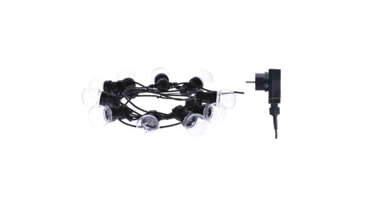 Łańcuch z żarówek 10x 5 LED, 2,25W przeźroczyste, 5m IP44 ciepła biała DCPW02
