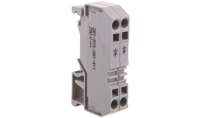 Złączka diodowa 2-przewodowa 4mm2 szara 281-915/281-411 /50szt./