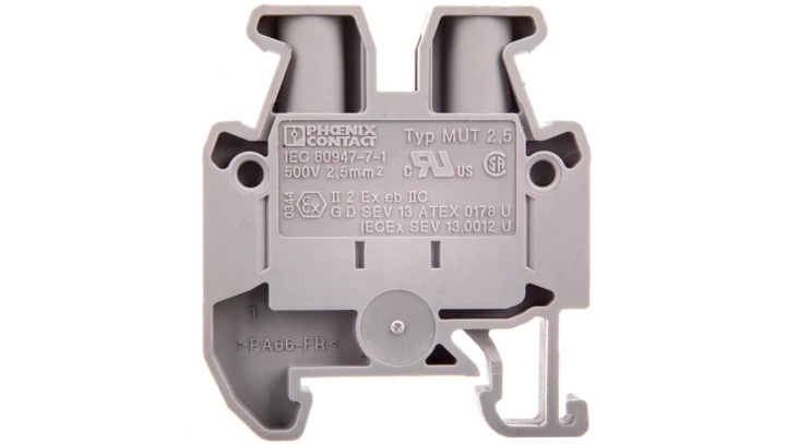 Złączka szynowa przelotowa 2-przewodowa 2,5mm2 szara Ex MUT 2,5 3248030 /50szt./