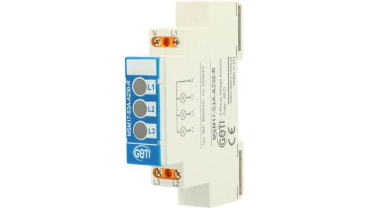Lampka modułowa 3x230/400AC + N 3xLED czerwony MSM17-S3A-A230-R