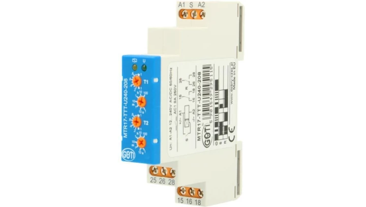 Przekaźnik czasowy styki 2Px8A AC1 12-240VAC/DC MTR17-TTT-U240-208