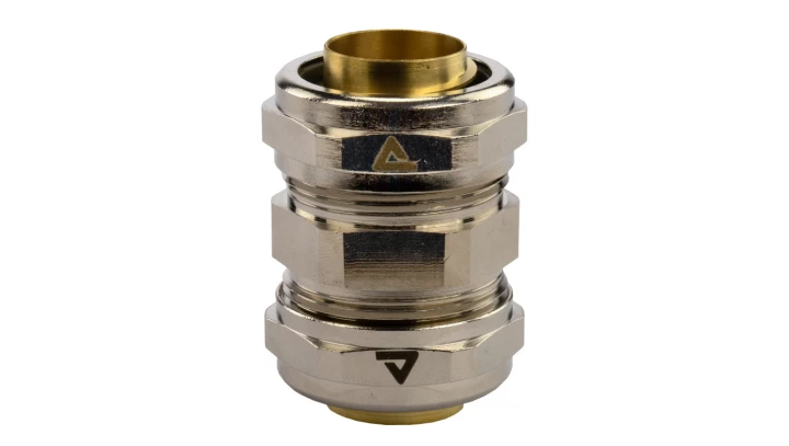 Łącznik metalowy prosty DN 32 do rur karbowanych Anaconda 32mm złączka z pierścieniem poliamidowym IP65