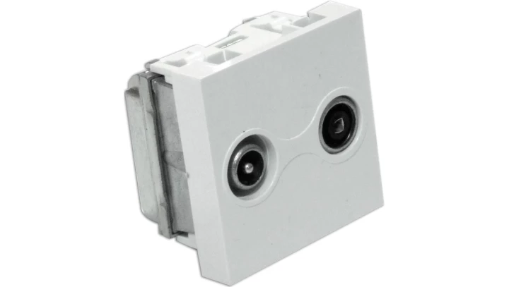 Gniazdo RTV przelotowe 45x45 (gn.antenowe męskie/gn.antenowe żeńskie) EM/PFP