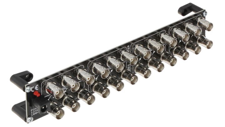 Aktywny rozgałęźnik wideo, bez straty jakości sygnału AHD, HD-CVI, HD-TVI, PAL 8-we BNC / 16-wy BNC UHD 4K RV-8/16-UHD/R