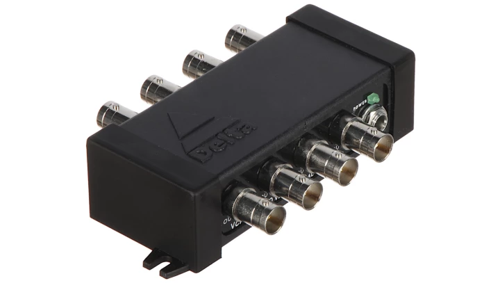 Aktywny wzmacniacz 4-kanałowy sygnału wideo CVBS, PAL do kabli koncentrycznych (BNC) z korekcją sygnału, max.1200m VCA-4/1200