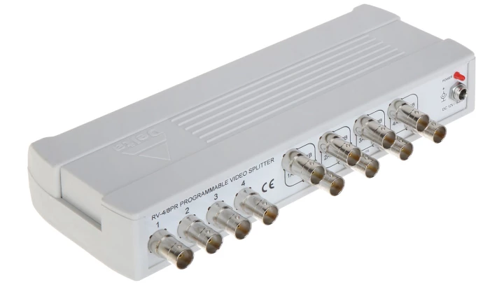 Aktywny rozgałęźnik wideo, bez straty jakości sygnału CVBS - PAL, NTSC 4-we BNC / 8-wy BNC RV-4/8PR