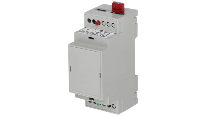 Moduł przetwornicy podwyższającej napięcie na szynę DIN 1-we (8-36VDC) / 1-wy (8-48VDC) max.5A 100W PZU-4810-D2