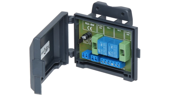 Moduł konfigurowalnych przekaźników przełącznych 2 wyjścia 10-16VDC 2x10A(max), 30VDC/50VAC (max) wyjście 2xNO/NC PK2-12-PWT