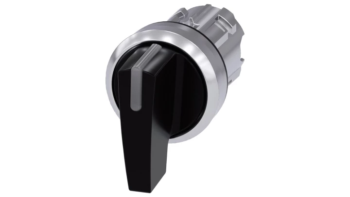 Przełącznik długie pióro 3 pozycyjny 22mm bez samopowrotu możl podświetlenie czarny metal SIRIUS ACT 3SU1052-2CL10-0AA0