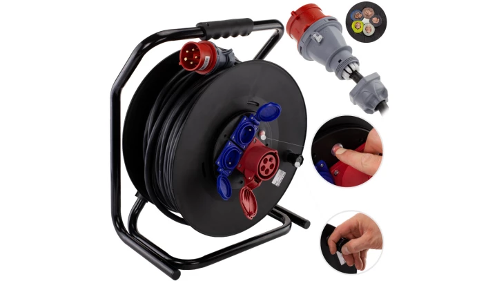 Przedłużacz siłowy na bębnie budowlany OW 5x2,5 16A 5p 40m