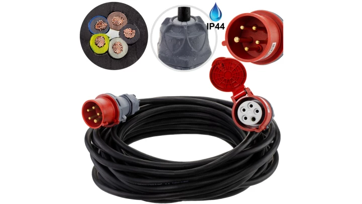 Przedłużacz siłowy budowlany OW 5x2,5 16A 20m