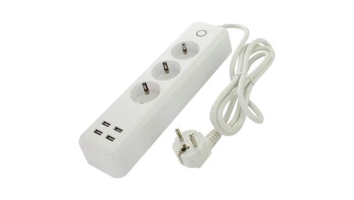 Listwa zasilająca przedłużacz zdalnie sterowany WiFi 3x Schuko + 4xUSB 1.7m
