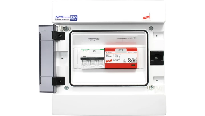 Rozdzielnica z zabezpieczeniem AC hermetyczna RH-8 +DEHN 941405 255V 12,5kA 3P C16 iC60N komplekt wyłącznik nadprądowy