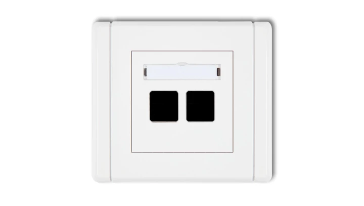 FLEXI Mechanizm gniazda komputerowego podwójnego bez modułu biały FGM-2p PT-GN-FL-80-00-00-00