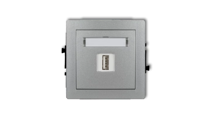 DECO Ładowarka USB pojedyncze 5V 2A srebrny metalik 7DCUSB-3 GN-DE-78-01-07-00-00