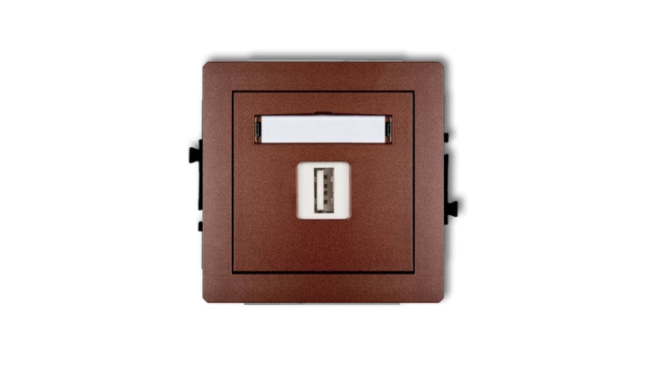 DECO Ładowarka USB pojedyncze 5V 2A brązowy metalik 9DCUSB-3 GN-DE-78-01-09-00-00