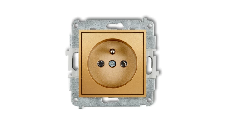 MINI Mechanizm gniazda pojedynczego z uziemieniem 2P+Z (bez przesłon torów prądowych) złoty 29MGP-1z
