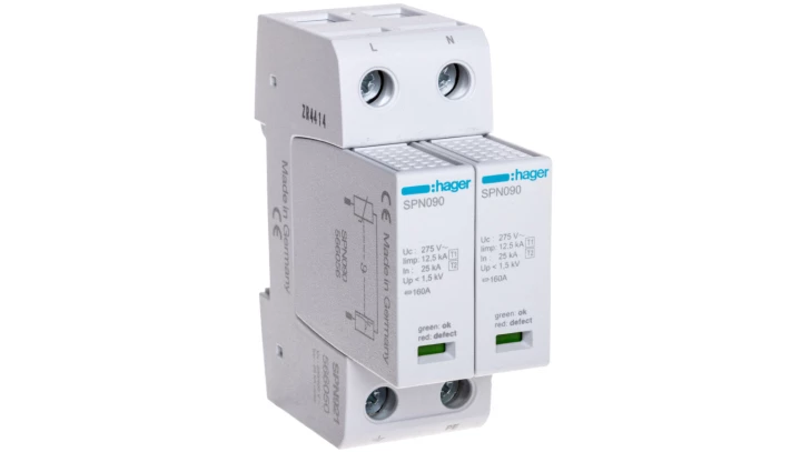 Ogranicznik przepięć B+C Typ 1+2 2P 12,5kA 275V 1,5kV SPN921