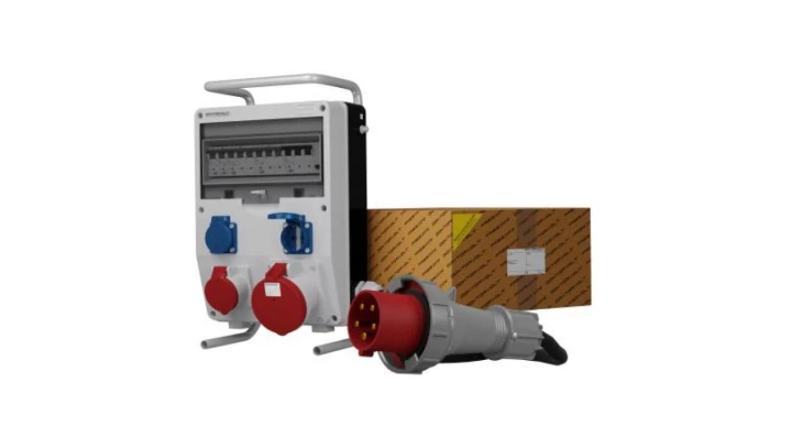 Rozdzielnica budowlana na stojaku z kablem TD-S/FI SKHU 63A 16A 2x230V Schuko Doktorvolt 0304