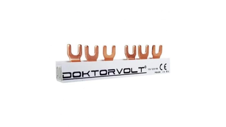 Szyna łączeniowa grzebieniowa PS/G 3-fazowa 6-modułowa 12mm2 80A Doktorvolt 2070