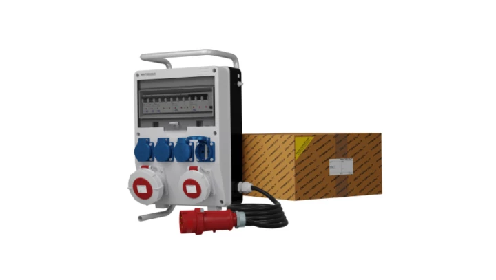 Rozdzielnica budowlana na stojaku z kablem TD-S/FI SKHU 32A 16A IP67 4x230V Schuko Doktorvolt 0106