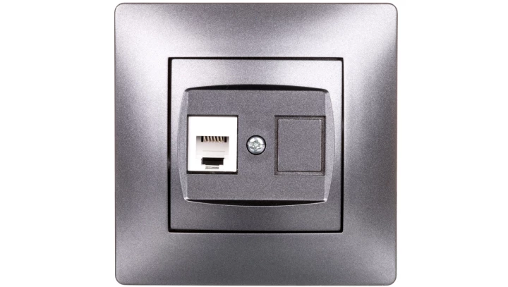 VOLANTE Gniazdo telefoniczne pojedyncze RJ11 grafitowe 2650-08