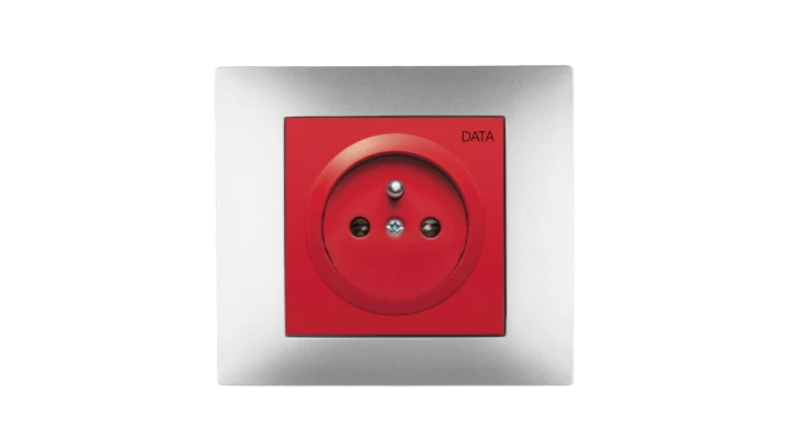 Vestra Gniazdo pojedyncze DATA bez ramki podtynkowe IP20 srebrny 3842-16