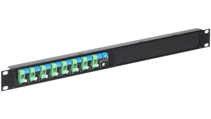Dystrybutor zasilania (łączówka, rozgałęźnik) 1-we/8-wy max.24VDC 8A bezpiecznik 8x1A Rack 19