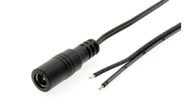 Przewód DC 0,25m z gniazdem 2,1x5,5 mm AWG20 2x0,5mm2 ESPE
