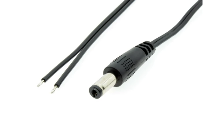 Przewód DC 0,25m z wtykiem prostym 2,1x5,5 mm AWG20 2x0,5mm2 ESPE