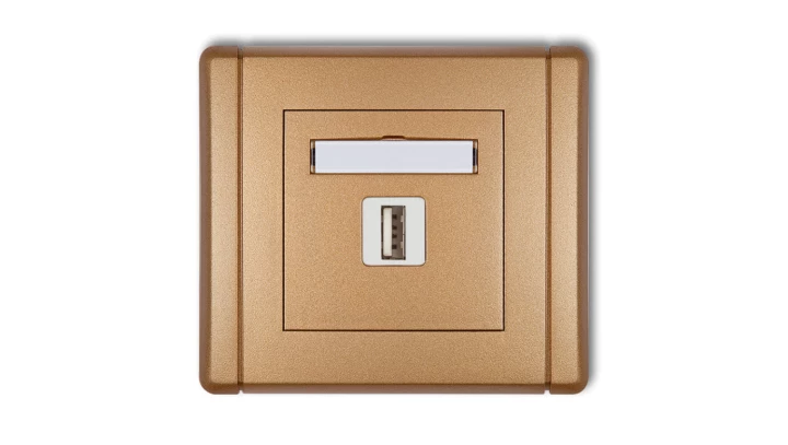 FLEXI Ładowarka USB pojedyncza 5V 2A złoty metalik 8FCUSB-3 GN-FL-78-01-08-00-00