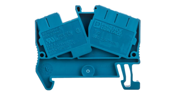 Listwa zaciskowa przepustowa 3-przewodowa 0,08-4mm2 niebieska długość 51mm STS 2,5-TWIN BU 3036275
