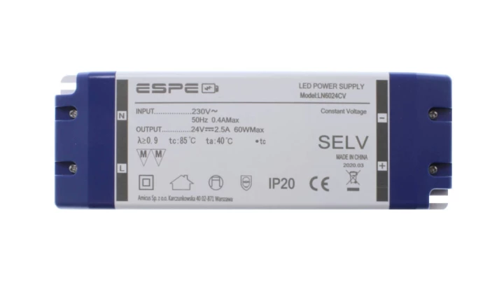 Zasilacz LED 24V 2,5A 60W ESPE LN6024CV