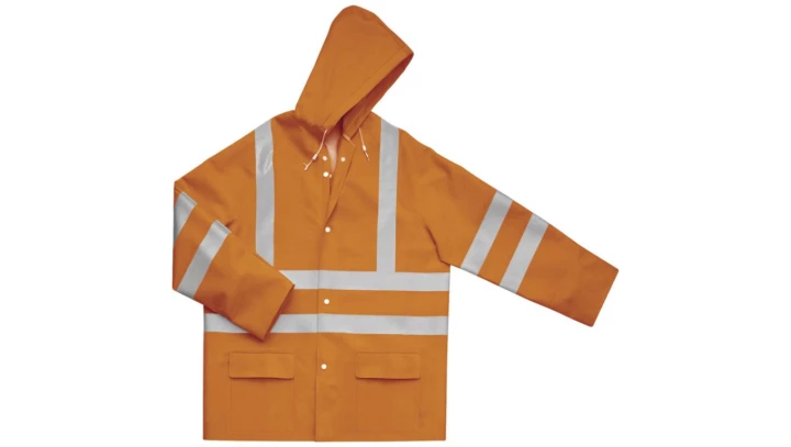 BLUZA OSTRZEGAWCZY PRZECIWDESZCZOWY Z POLIESTRU POWLEKANEGO ZEWNĘTRZNA PU
