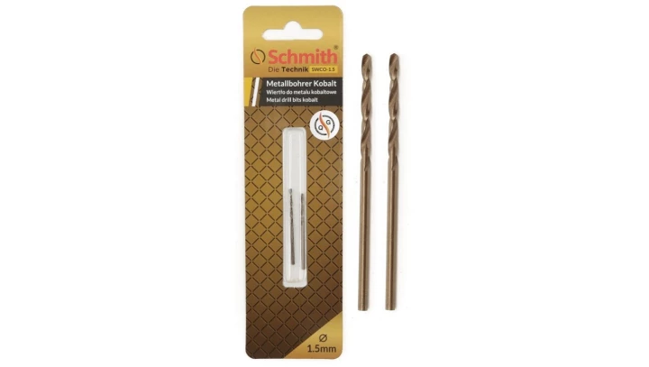 Wiertło do metalu kobaltowe 1,5mm wiertła 2szt HSS-Co Schmith