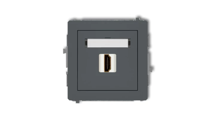 DECO Mechanizm gniazda pojedynczego HDMI 2.0 grafitowy mat 28DHDMI-3