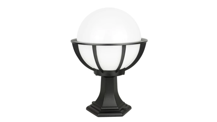 Oprawa oświetleniowa zewnętrzna, stojąca Kule z koszykiem 250 K 4011/1/KPO 250 OP, E27 max 60W, kolor czarny, klosz biały 043862