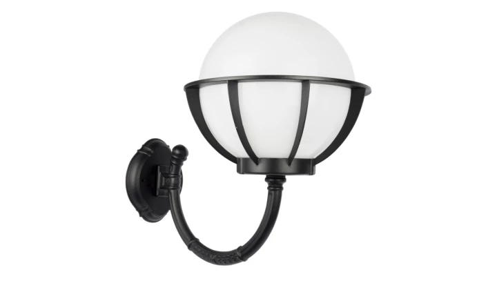 Kinkiet zewnętrzny Kule z koszykiem 250 K 3012/1/KPO 250 OP, E27 max 60W, kolor czarny, klosz biały 0438621
