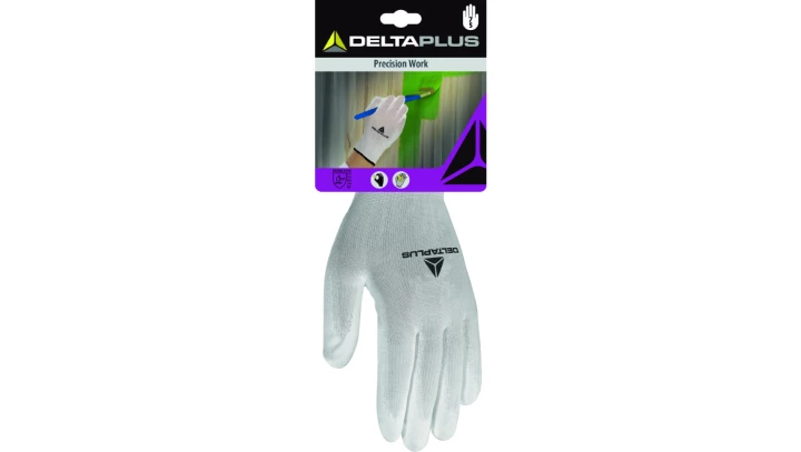 RĘKAWICA DZIANA Z POLIESTRU, STRONA CHWYTNA POWLEKANA PU