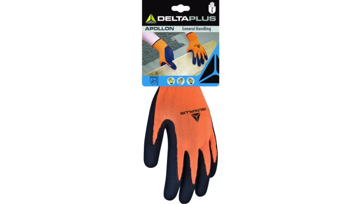 RĘKAWICA DZIANA Z POLIESTRU, STRONA CHWYTNA POWLEKANA PIANKĄ LATEKSOWĄ