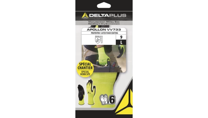 RĘKAWICA DZIANA Z POLIESTRU, STRONA CHWYTNA POWLEKANA PIANKĄ LATEKSOWĄ