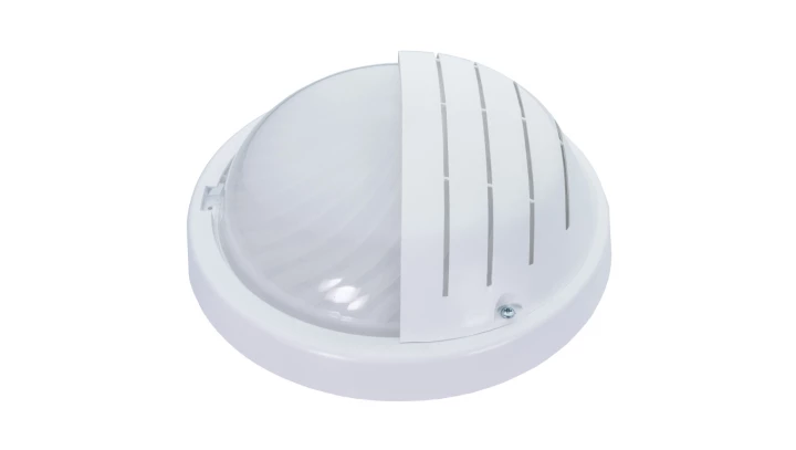 Oprawa GRILL, E27, 60W, biała-polipropylen, klosz matowy-szkło, IP44, osłona A2240-M